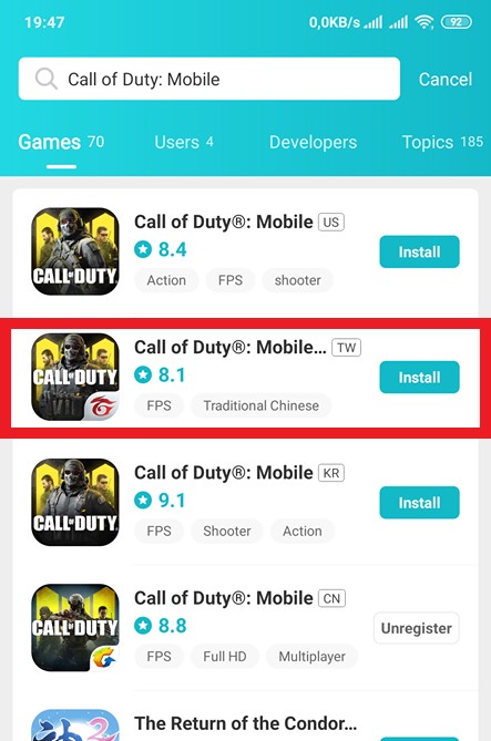 tải call of Duty Mobile