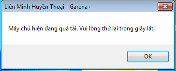  Sửa lỗi máy chủ quá tải LMHT