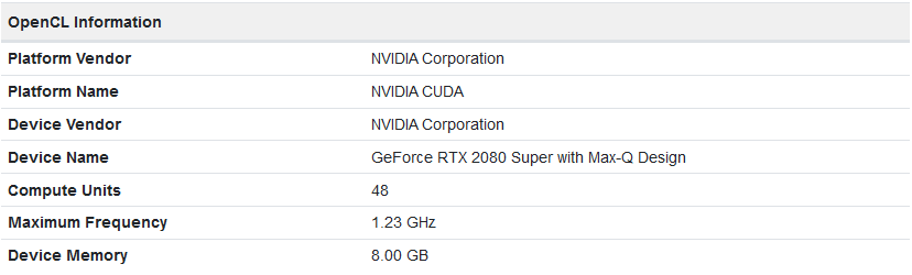NVIDIA RTX 2080 Super Max-Q