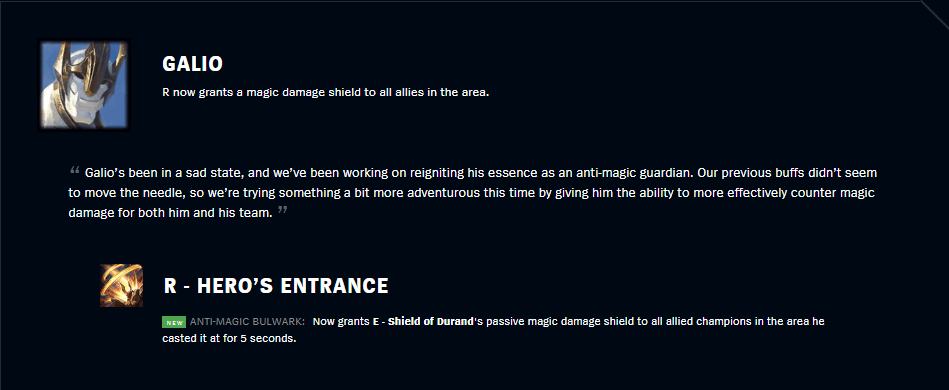 Galio, buff