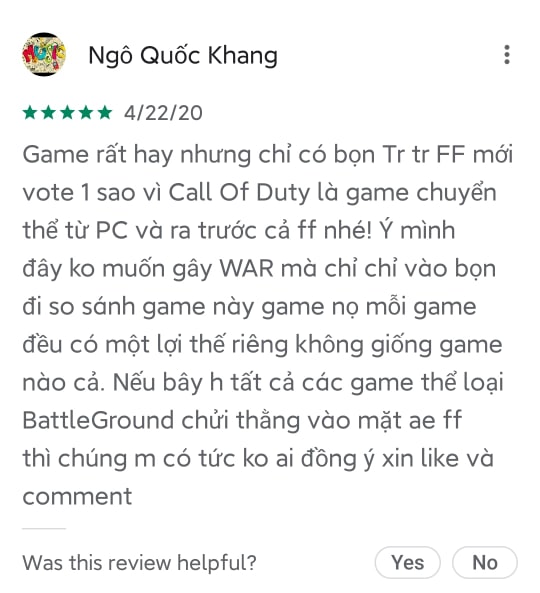 Call of Duty Mobile VN mới ra mắt đã bị trẻ trâu chửi đạo nhái Free Fire 