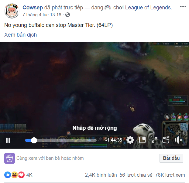 Cowsep thách thức trẻ trâu