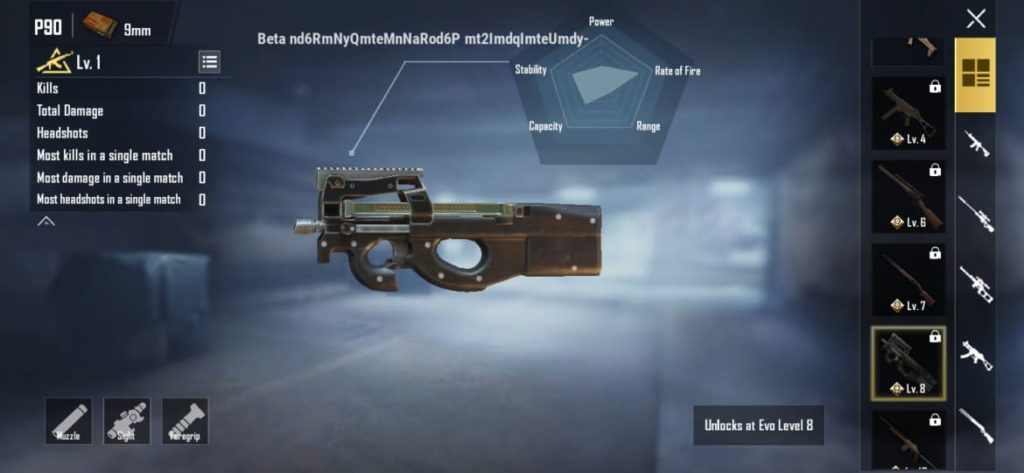 Rò rỉ PUBG Mobile 0.18.0 Súng mới P90, Xưởng tự sáng tạo Skin vũ khí, Rank Arena