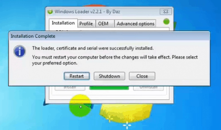 windows loader, crack windows 7, crack win 7, active win 7, kích hoạt win 7, win 7 bản quyền