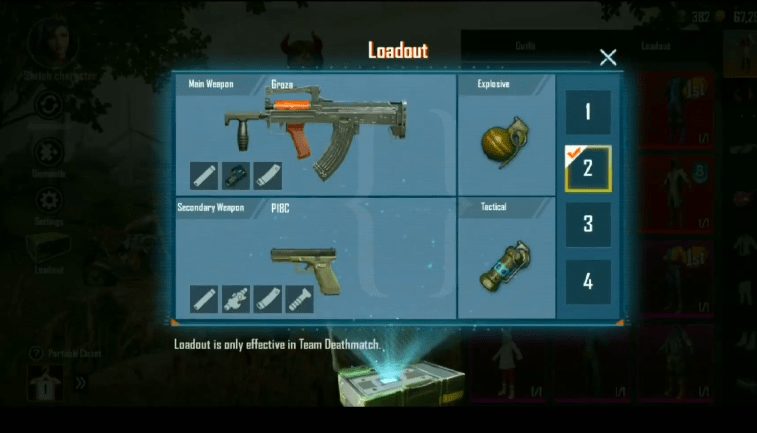 PUBG Mobile, loadout, vũ khí, súng, TDM