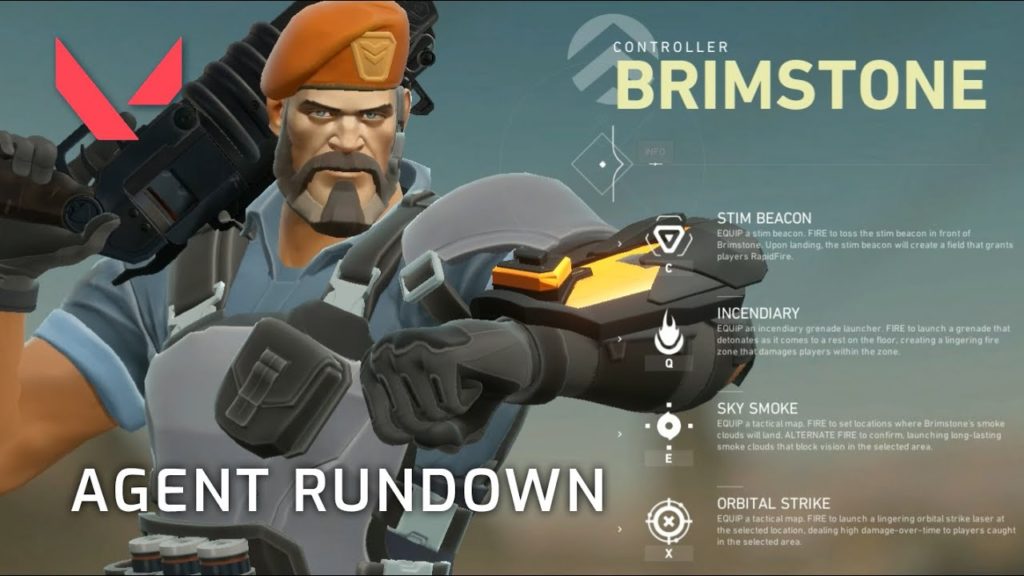 Valorant Riot, Tướng Valorant, kỹ năng, Brimstone