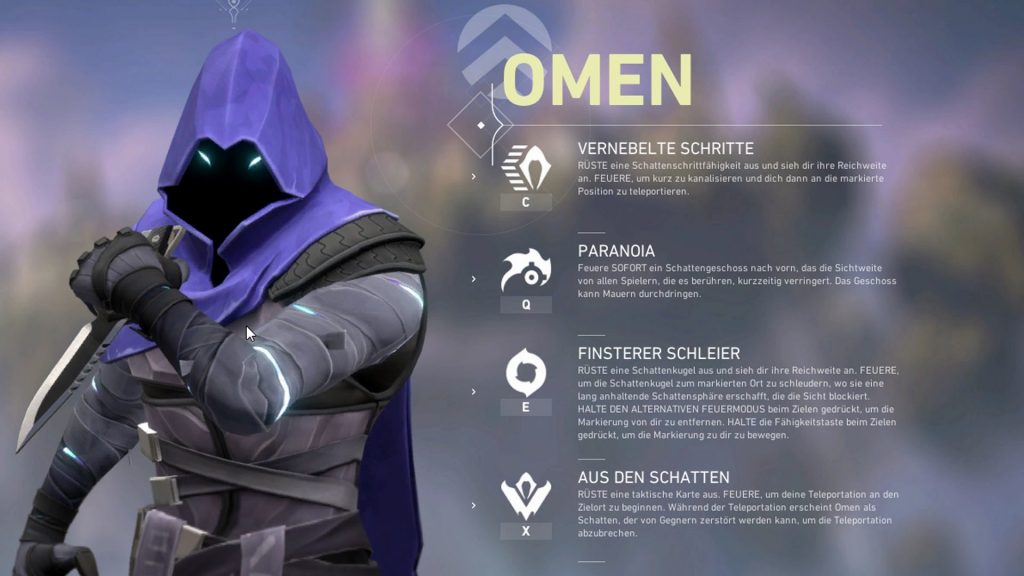 Valorant Riot, Tướng Valorant, kỹ năng, Omen