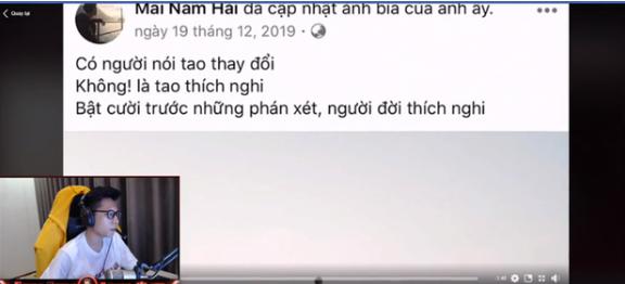 Anh cũng từng nhắc đến thich nghi trong 1 stt của mình
