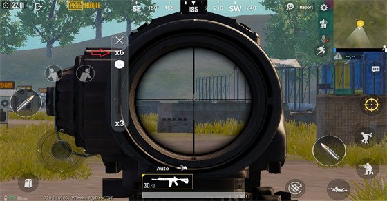 PUBG Mobile, ống ngắm, 6x, sử dụng