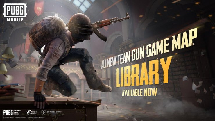 PUBG Mobile, bản đồ thư viện, team gun