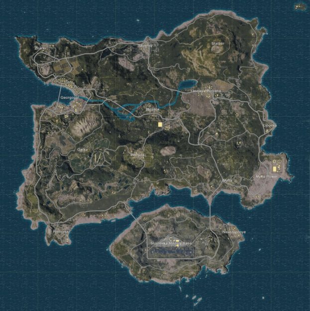 PUBG, bản đồ, Erangel