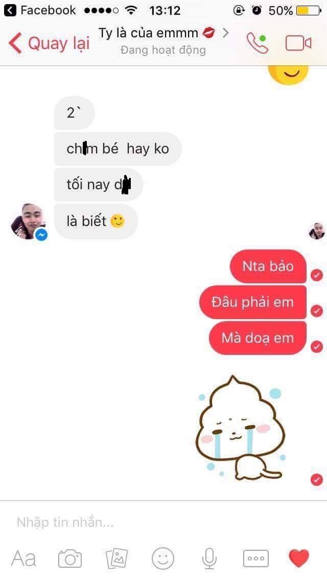 Đoạn chat với Ty Bùi lúc còn quen nhau