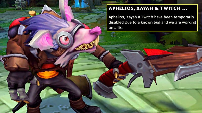 Xayah, Twitch và Aphelios xuất hiện lỗi nặng trong LMHT 11.8