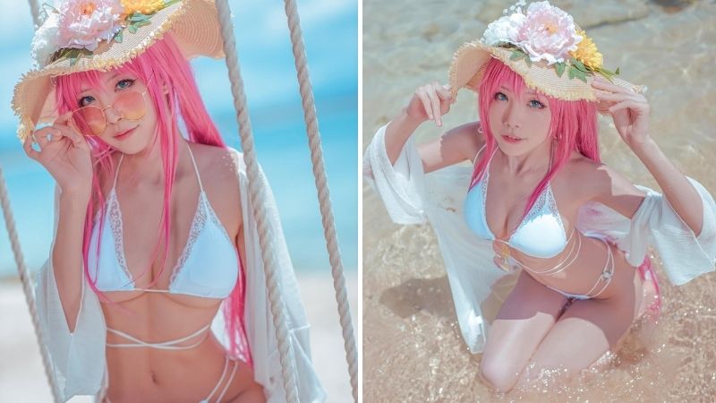 Bỏng mắt với loạt ảnh cosplay mỹ nhân Azur Lane khoe đôi chân nuột nà bên bờ biển