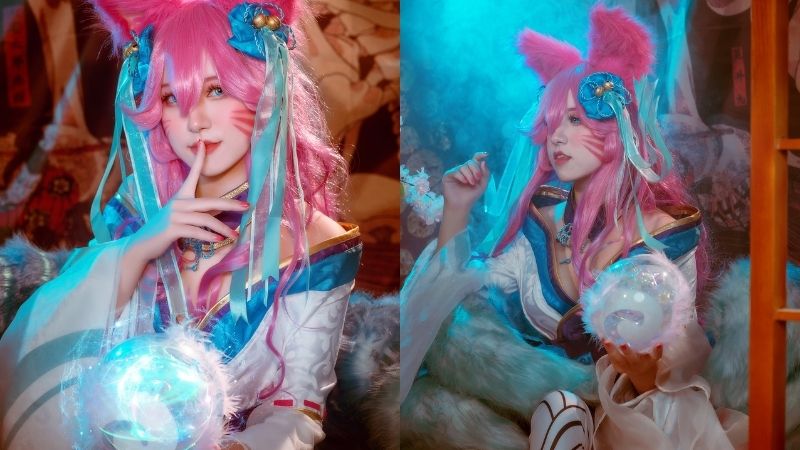 Ngất ngây với bộ ảnh cosplay Ahri Chiêu Hồn Thiên Hồ do mỹ nhân người Việt hóa thân