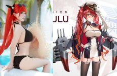 Bổ sung vitamin cho mắt với bộ ảnh cosplay nàng hot girl diện bikini trong Azur Lane