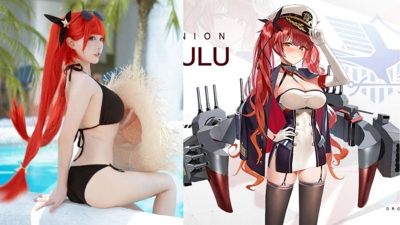Bổ sung vitamin cho mắt với bộ ảnh cosplay nàng hot girl diện bikini trong Azur Lane