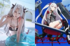 Loạt ảnh cosplay mỹ nhân Azur Lane diện bikini khoe dáng nuột nà bên bể bơi 