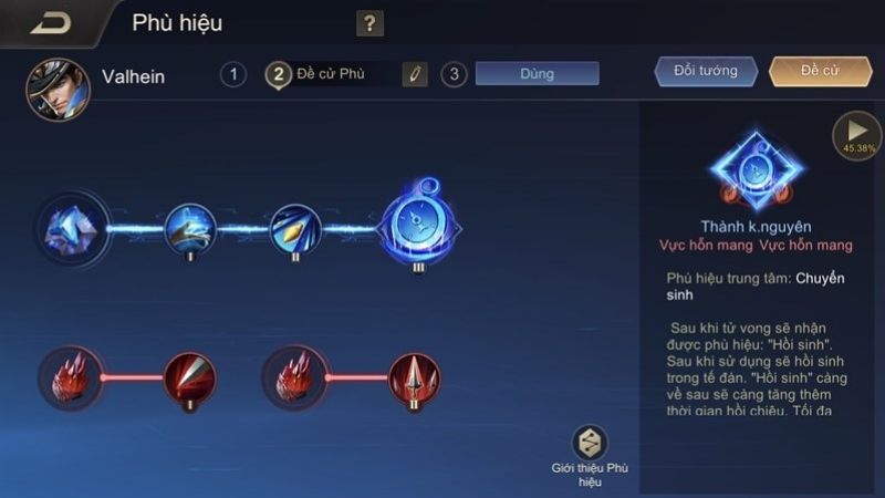 Lựa chọn phù hiệu Valhein