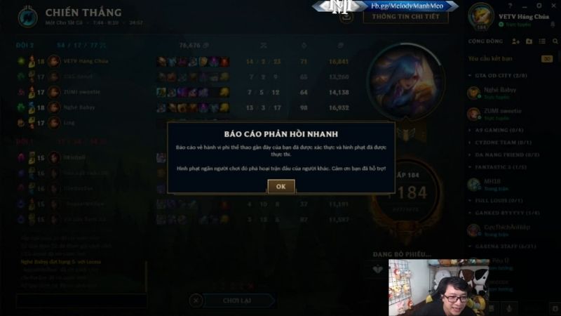 Game thủ bị bay acc vì toxic với BLV Đức Mạnh của VETV