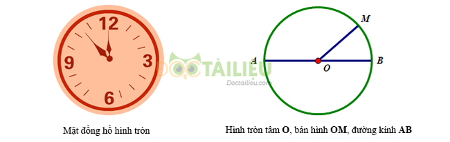 Lý thuyết hình tròn, tâm, đường kính, bán kính | Toán 3