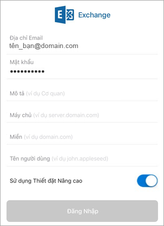 Thiết lập tài khoản Outlook trong ứng dụng thư của iOS