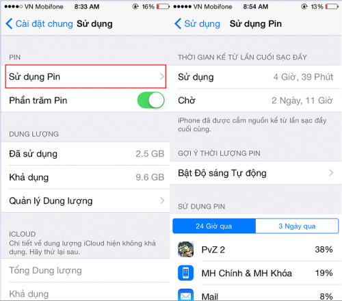 Hướng dẫn cách bật phần trăm pin cho iPhone 6 Plus