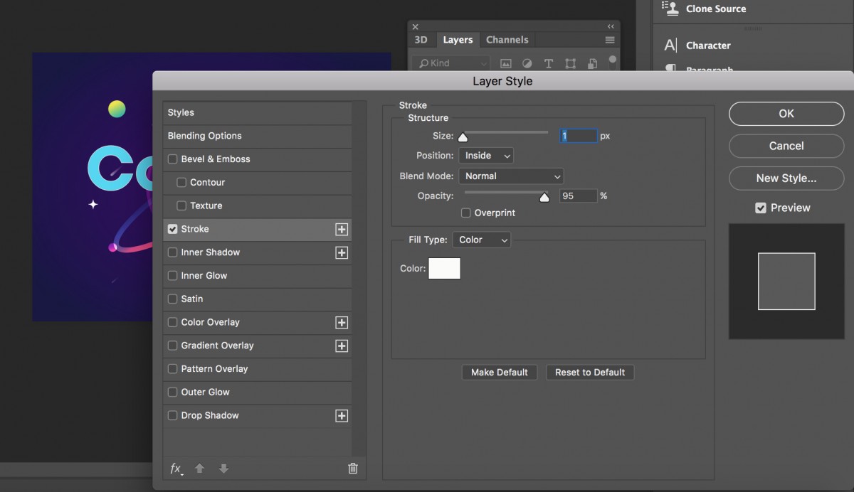 04 bước đơn giản tạo viền chữ trong Photoshop