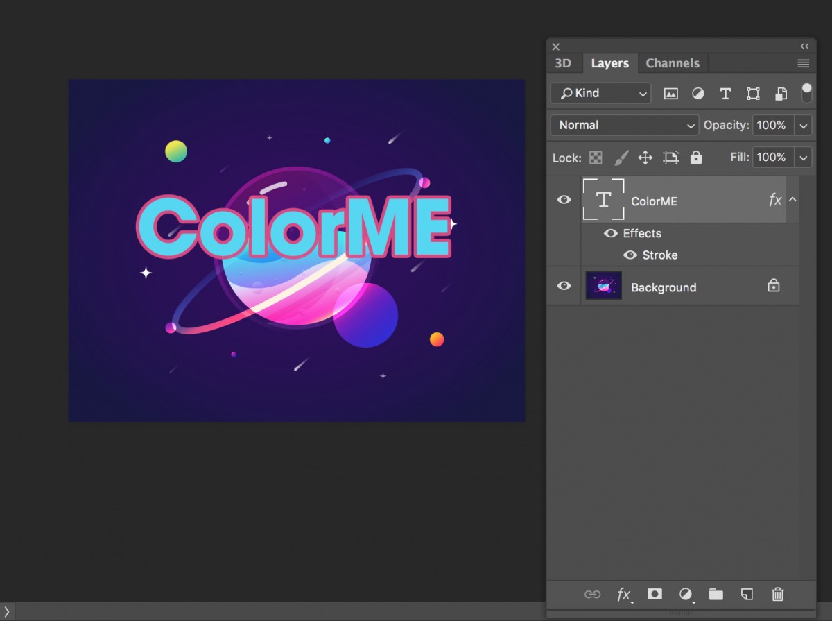 04 bước đơn giản tạo viền chữ trong Photoshop