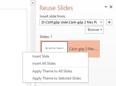 Cách ghép 2 Powerpoint thành 1 File trong 5 giây