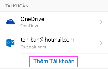 Thiết lập tài khoản Outlook trong ứng dụng thư của iOS