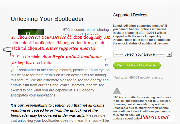 Hướng dẫn UnLock BootLoader HTC - Di Động Thông Minh