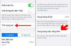 hiện phần trăm pin iphone 6