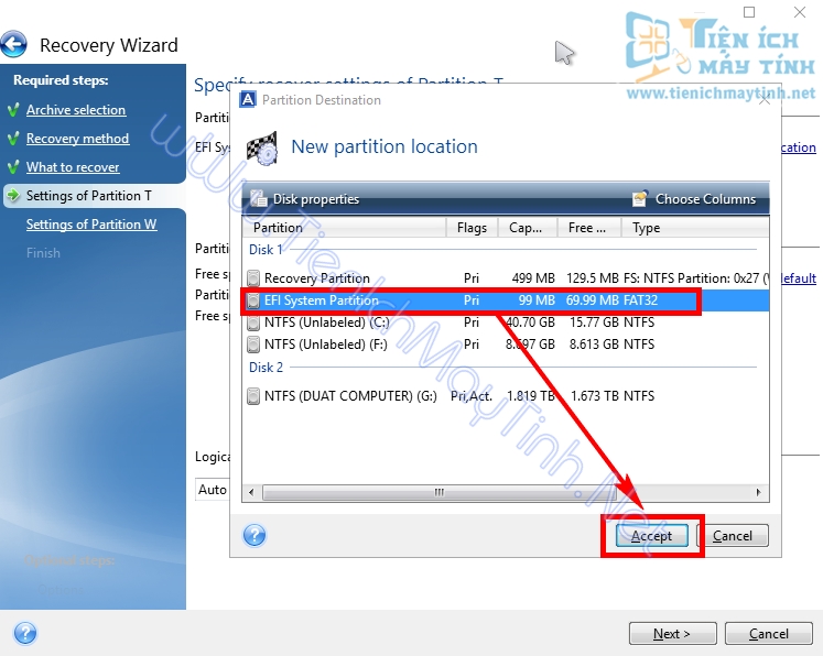 Hướng Dẫn Bung Ghost File TIB Chuẩn UEFI-GPT Chi Tiết