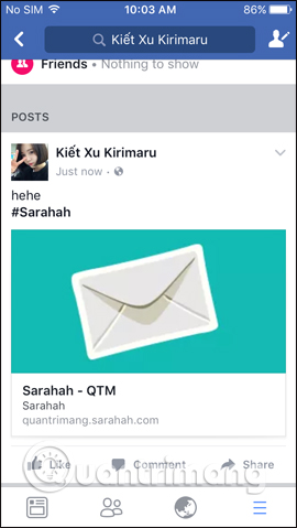 Cách sử dụng Sarahah gửi tin nhắn nặc danh trên Facebook