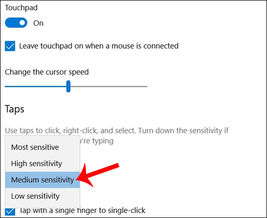 Cách tùy chỉnh Touchpad trên Windows 10 Creators Update