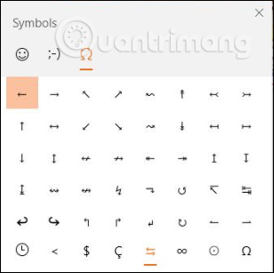 Cách chèn, viết biểu tượng mũi tên (↑↓←↕↔→↘↗↙↖) trong Word