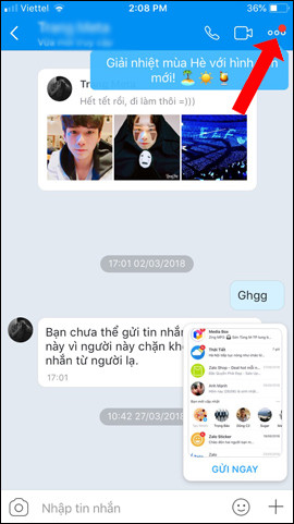 Cách chia sẻ danh bạ trên Zalo