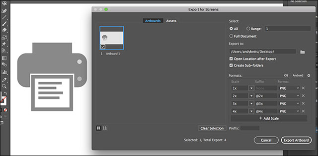 Cách lưu file AI trong Adobe Illustrator thành JPG và các định dạng ảnh khác