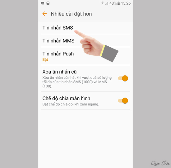 lỗi không gửi được tin nhắn samsung