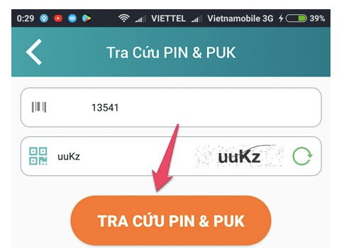 mã puk sim viettel