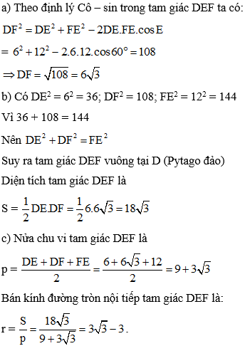 Cách tính bán kính đường tròn nội tiếp tam giác cực hay, chi tiết - Toán lớp 10.