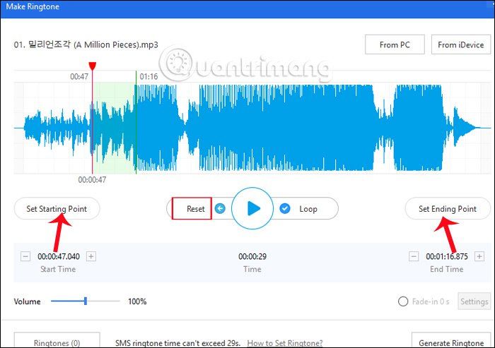 Cài nhạc chuông từ Zing MP3 cho iPhone có được không?