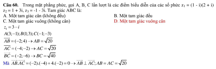 Sử dụng máy tính Casio để giải bài toán Số phức