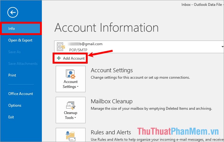 Thêm tài khoản Gmail vào Outlook 2013, 2016 – Cấu hình Gmail với Outlook