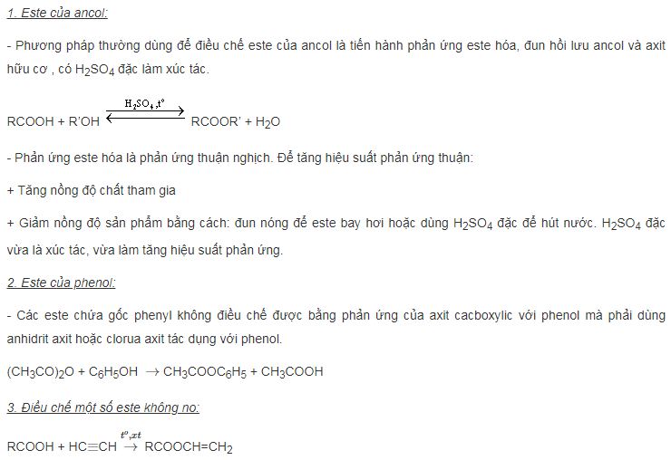 Este là gì? tính chất hóa học, ứng dụng và điều chế Este