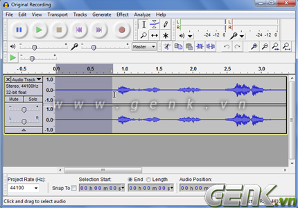 Loại bỏ tiếng ồn bằng Audacity