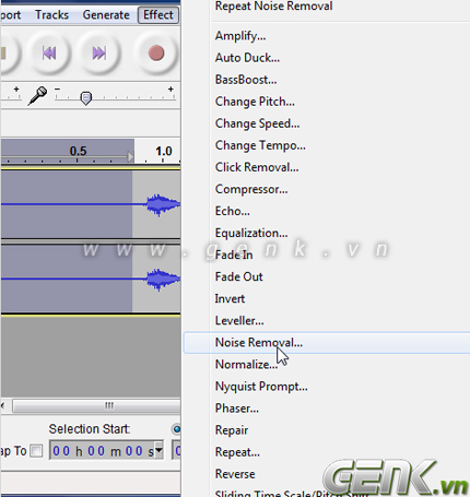 Loại bỏ tiếng ồn bằng Audacity