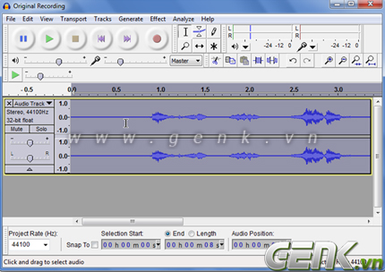 Loại bỏ tiếng ồn bằng Audacity