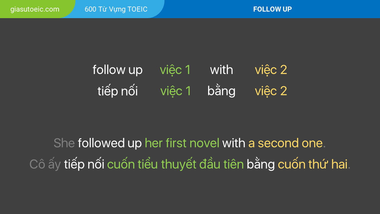 Giải thích từ vựng FOLLOW UP